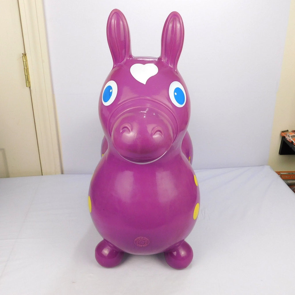 Vintage Rody Bounce Horse 1984 Ledraplastic Italy Purple Yellow Inflatable 20"