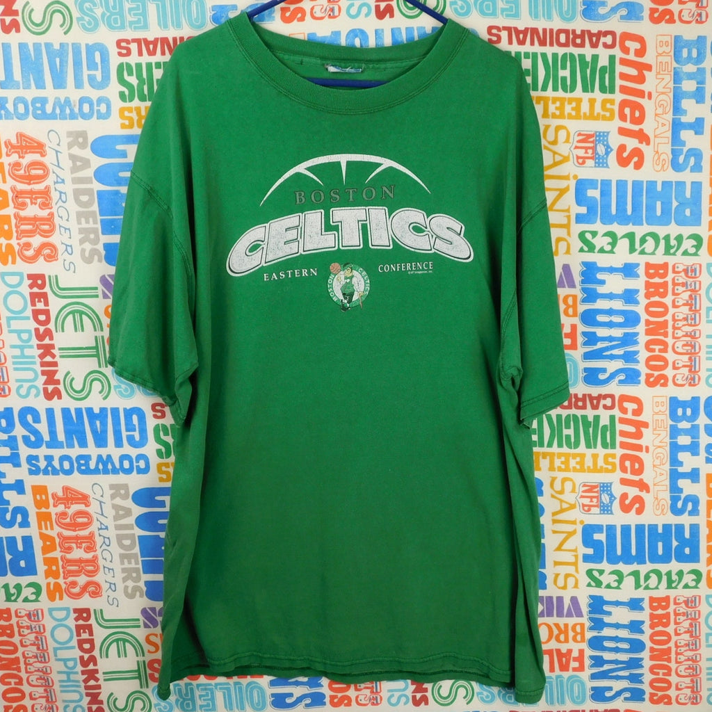 Y2K Faded Boston Celtics T Shirt - Size 2XL