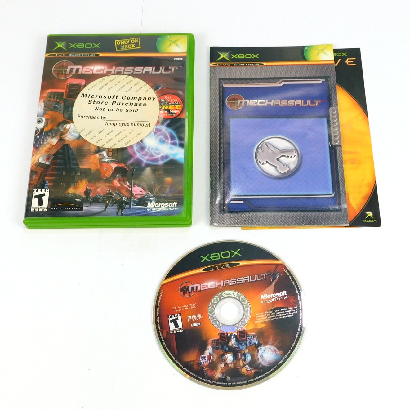 Microsoft Company Store MechAssault Xbox CIB Not To Be Sold Employee Copy