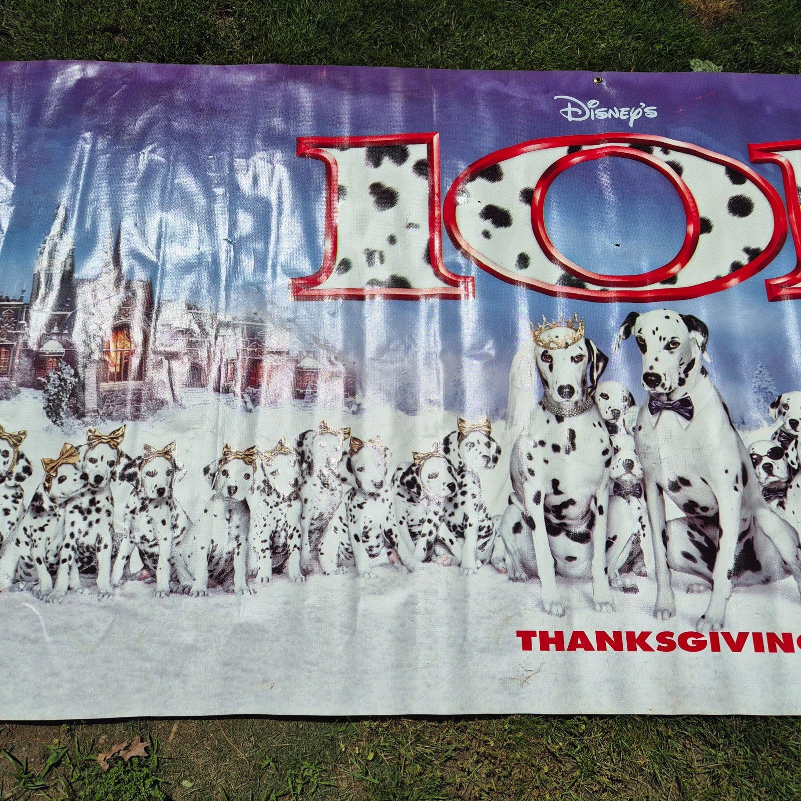 Disney 101 Dalmatians Movie Theater Vinyl Banner 10' x 4' Thanksgiving 1996