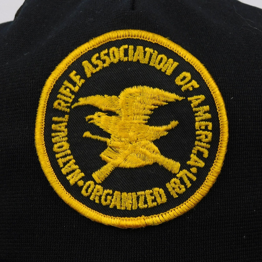 Vintage NRA National Rifle Association Mesh Trucker Snapback Hat Black USA Made