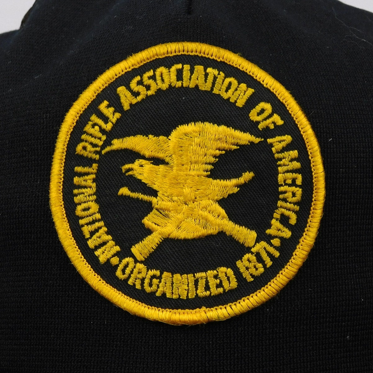 Vintage NRA National Rifle Association Mesh Trucker Snapback Hat Black USA Made
