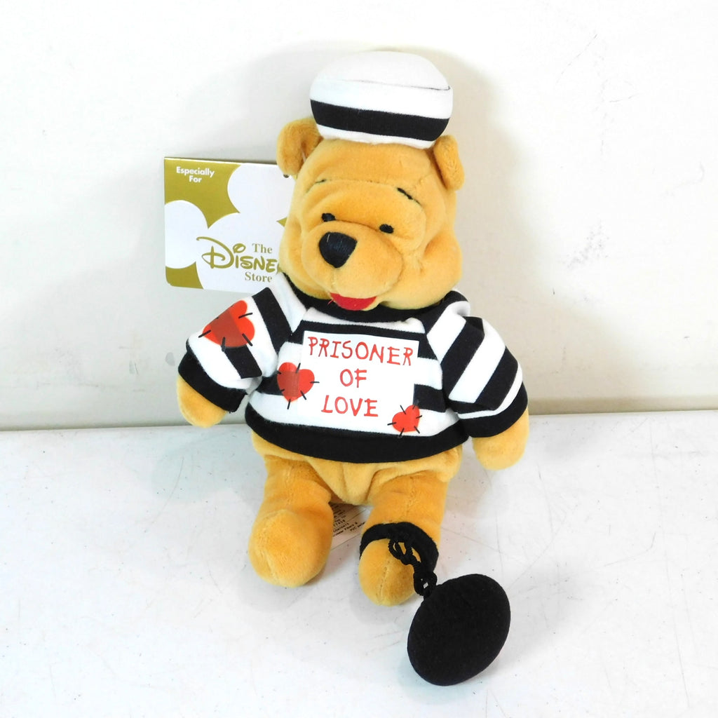 Vintage Disney Store Winnie The Pooh Prisoner Of Love Bean Bag Plush 8 Inch NWT