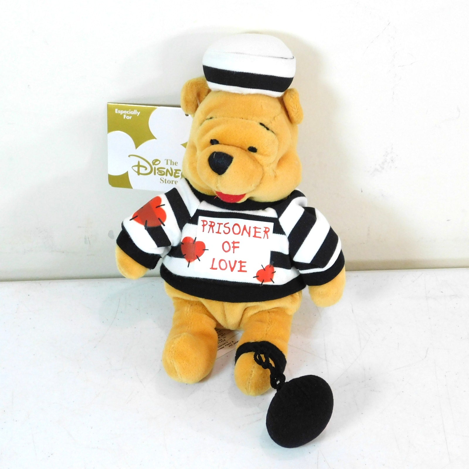 Vintage Disney Store Winnie The Pooh Prisoner Of Love Bean Bag Plush 8 Inch NWT