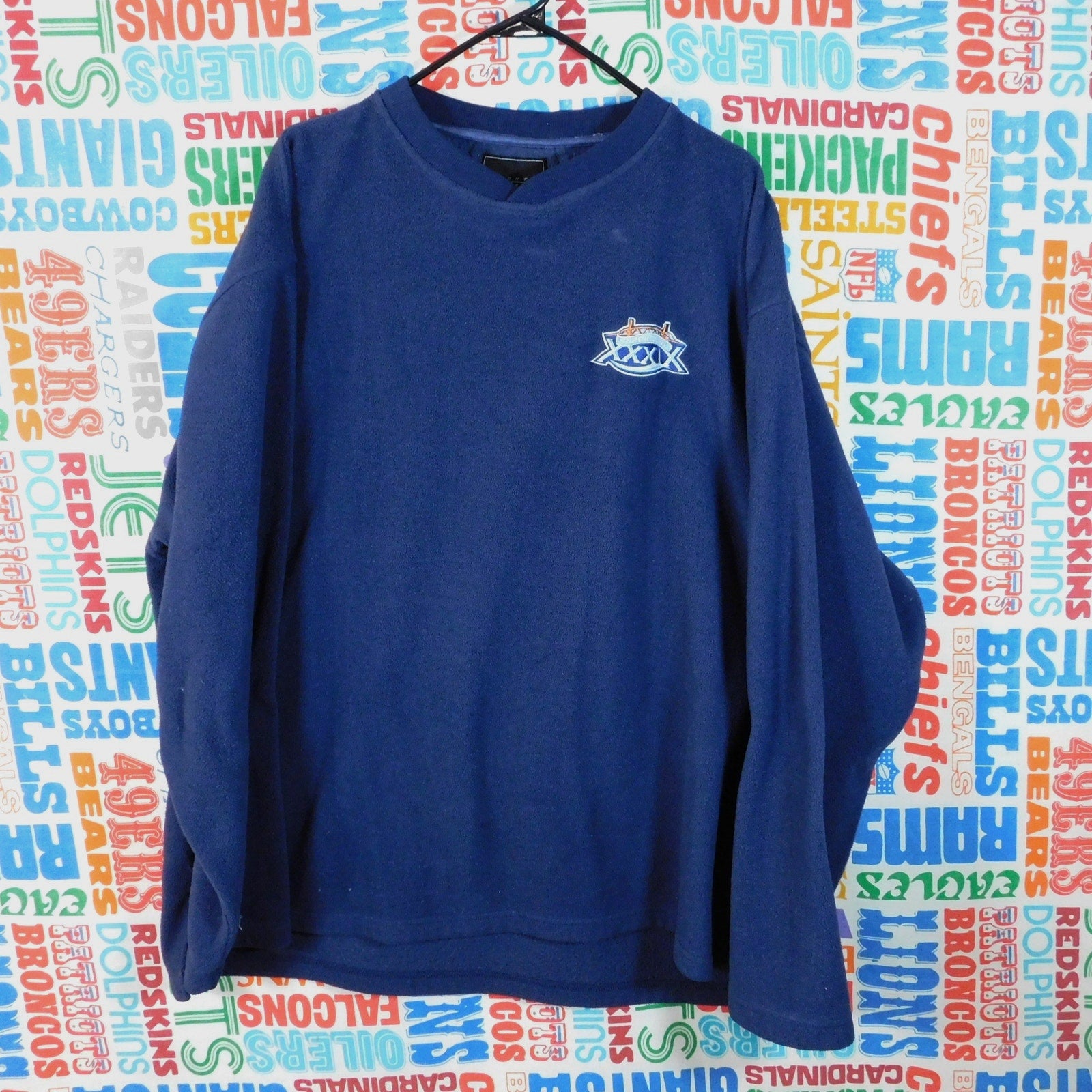 Y2K Super Bowl 39 Patriots Fleece Sweatshirt - Size L