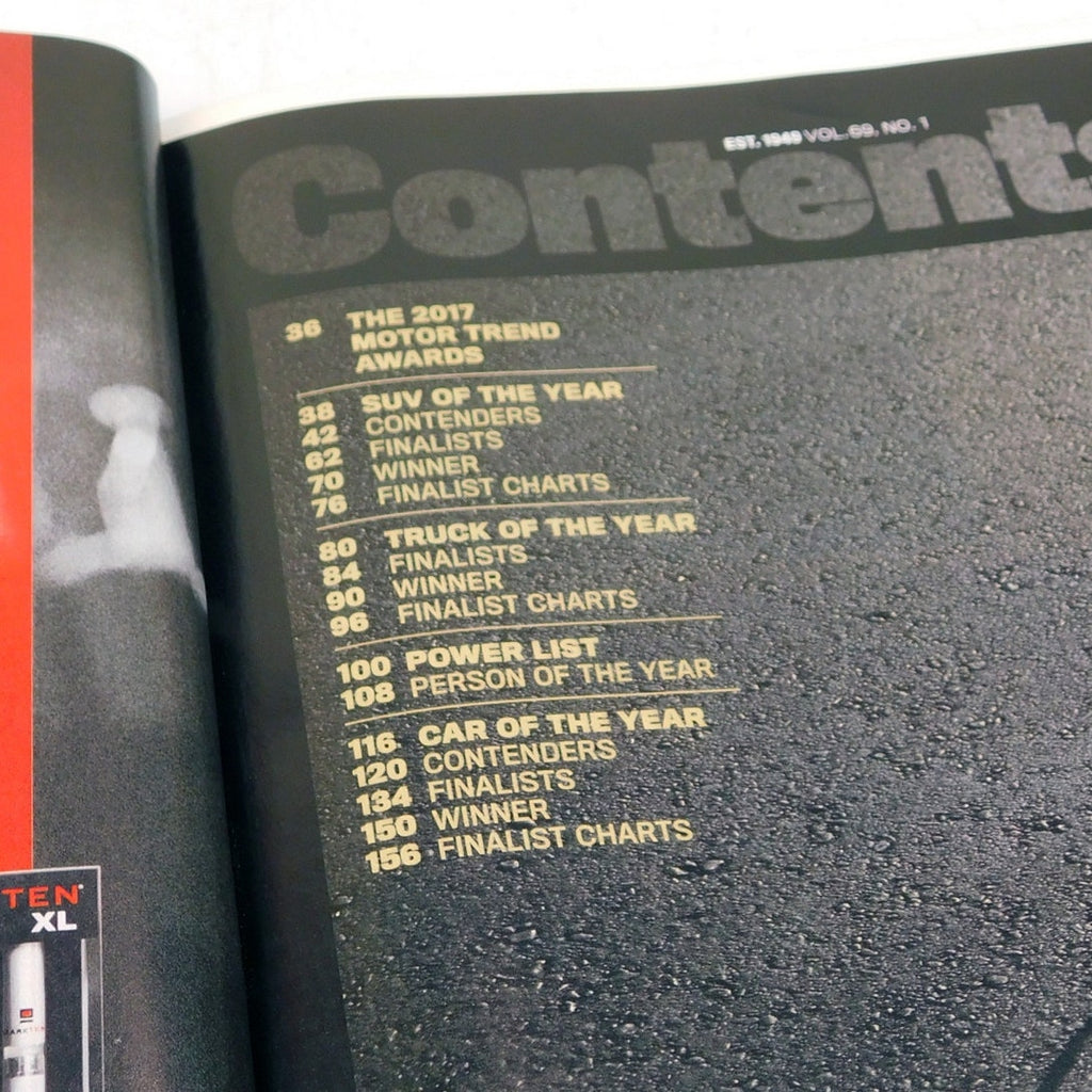 Motor Trend Magazine January 2017 Awards Grand Tour Back Cover Top Gear Clarkson