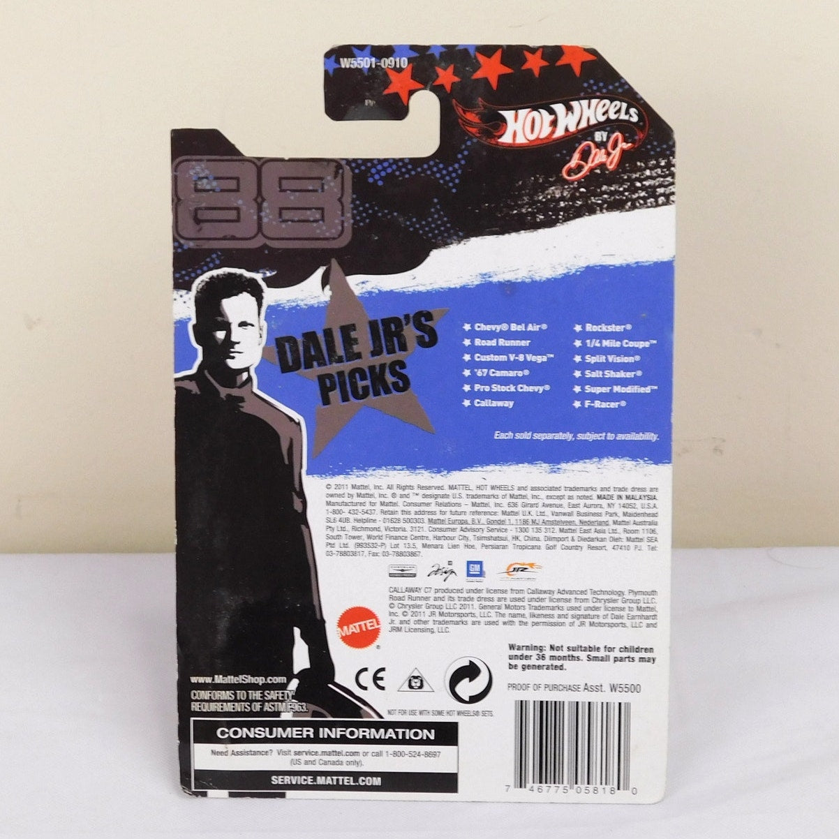 Hot Wheels Dale Jr's Picks Collection 57 Chevy Bel Air Orange 2011 01/12 Sealed
